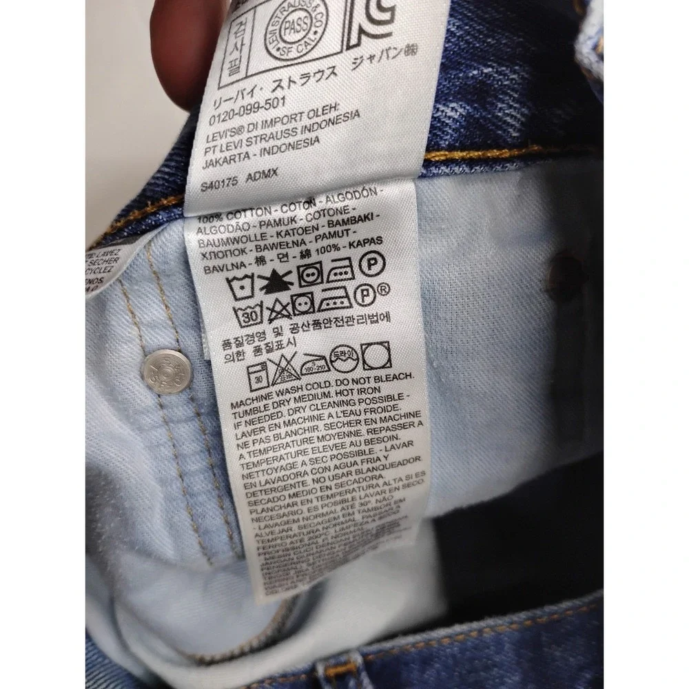 Levi's 517 Boot Cut Jeans Men 38x30 Distressed Blue Denim Classic Fit Mexico